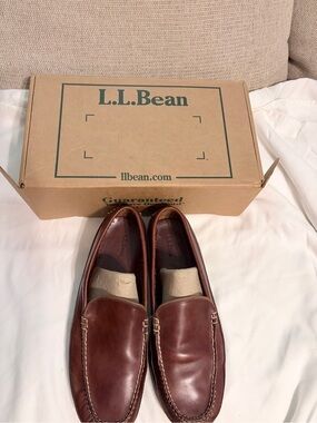 L.L. Bean Men’s Chestnut Brown Leather Slip-On Loafers